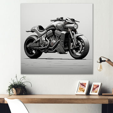 Minimalist Roadster - Motorcycle Canvas Wall Art